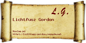 Lichtfusz Gordon névjegykártya